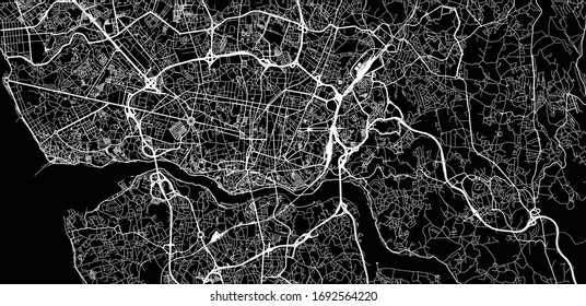 Urban vector city map of Porto, Portugal