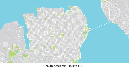 Urban vector city map of Posadas, Argentina
