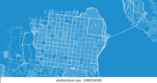 Urban vector city map of Posadas, Argentina