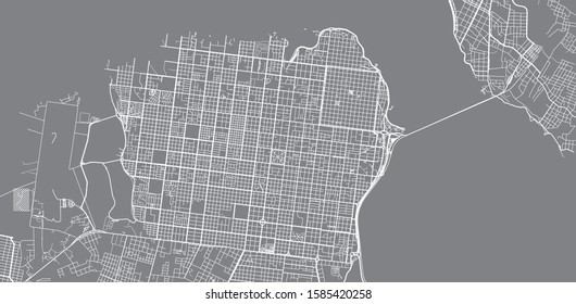 Urban vector city map of Posadas, Argentina