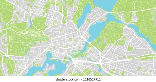 Urban vector city map of Potsdam, Germany