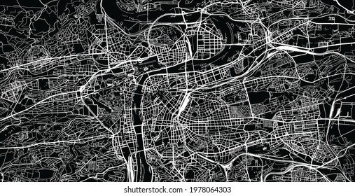 Urban vector city map of Prague, Czech Republic, Europe