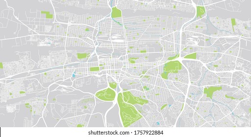 Urban vector city map of Pretoria, South Africa.