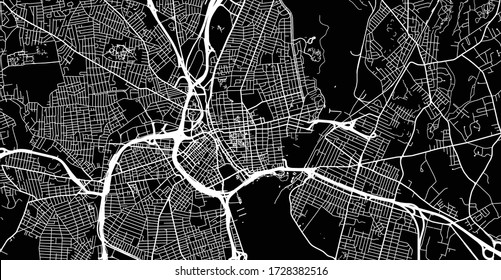 Urban vector city map of Province, USA. Rhode Island state capital