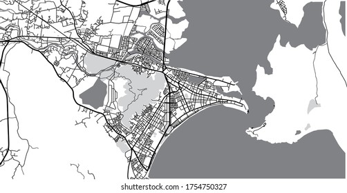 Urban vector city map of Qui Nhon, Vietnam