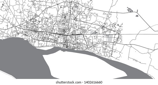 Urban vector city map of Rajshahi, Bangladesh