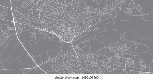 Urban vector city map of Randers, Denmark