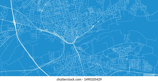 Urban vector city map of Randers, Denmark