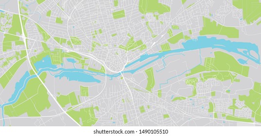 Urban vector city map of Randers, Denmark