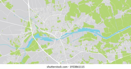 Urban vector city map of Randers, Denmark