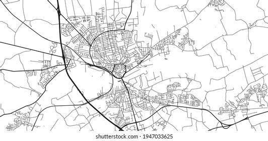 Urban vector city map of Randers, Denmark