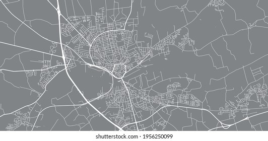 Urban vector city map of Randers, Denmark