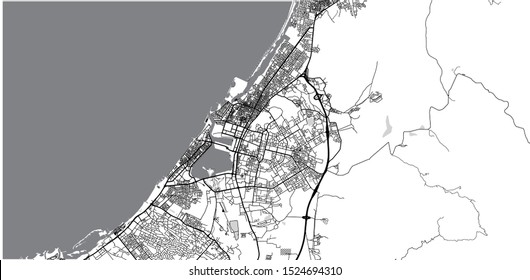 Urban vector city map of Ras Al-Khaimah, United Arab Emirates