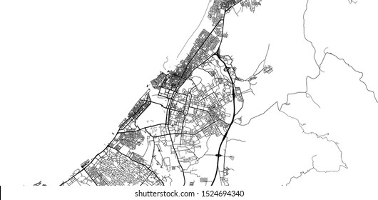 Urban vector city map of Ras Al-Khaimah, United Arab Emirates