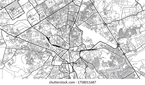 Urban vector city map of Rawalpindi, Pakistan, Asia.