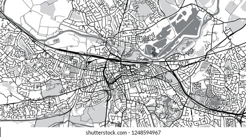 Urban vector city map of Reading, England
