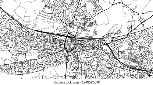 Urban vector city map of Reading, England