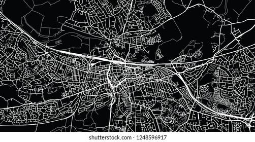 Urban vector city map of Reading, England