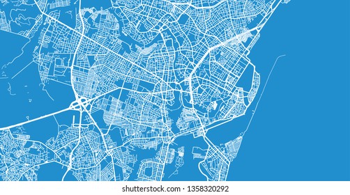 Urban vector city map of Recife, Brazil