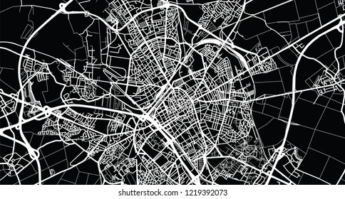 Urban vector city map of Reims, France