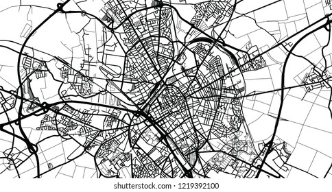 Urban vector city map of Reims, France