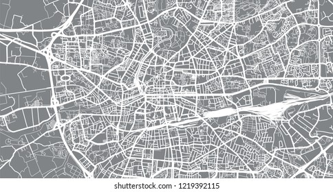 Urban vector city map of Rennes, France