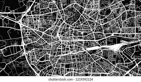 Urban vector city map of Rennes, France