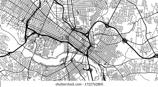 Urban vector city map of Richmond, USA. Virginia state capital