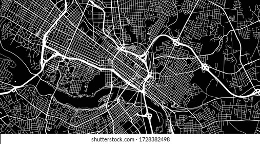 Urban vector city map of Richmond, USA. Virginia state capital