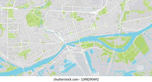 Urban vector city map of Rostov-on-Don, Russia