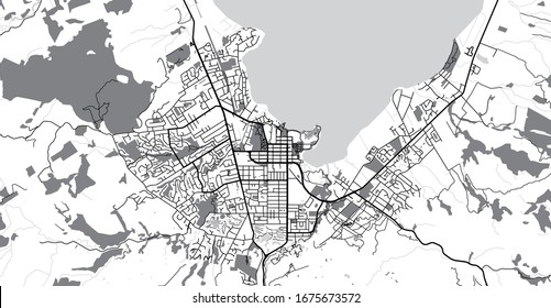 Urban vector city map of Rotorua, New Zealand