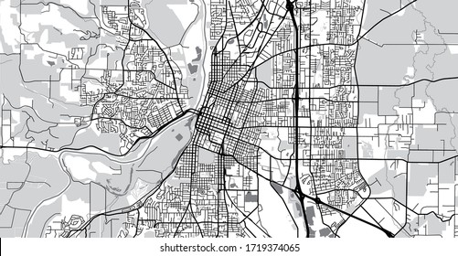 Urban vector city map of Salem, USA. Oregon state capital