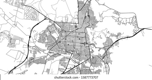 Urban vector city map of Salta, Argentina