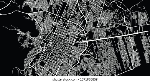 Urban vector city map of Saltillo, Mexico