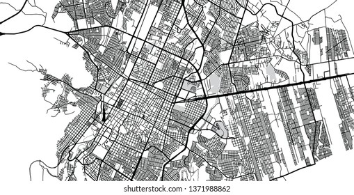 Urban vector city map of Saltillo, Mexico