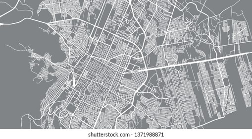 Urban vector city map of Saltillo, Mexico