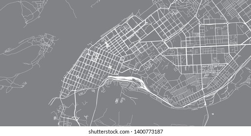 Urban vector city map of Samara, Russia