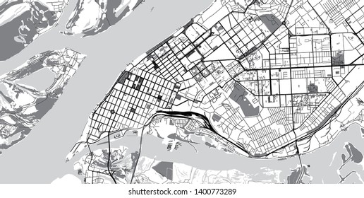 Urban vector city map of Samara, Russia