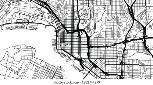 Urban vector city map of San Diego, California, United States of America