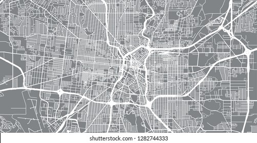 Urban vector city map of San Antonio, Texas, United States of America