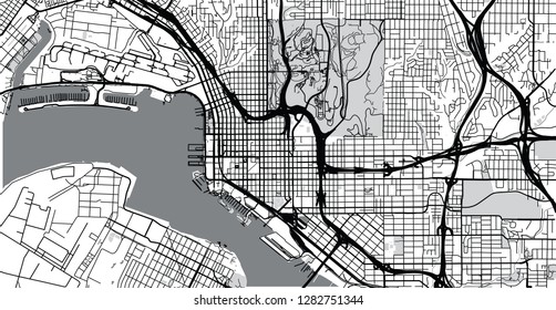 Urban vector city map of San Diego, California, United States of America