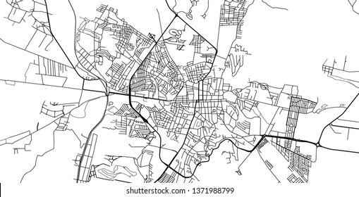 Urban vector city map of San Miguel, Mexico