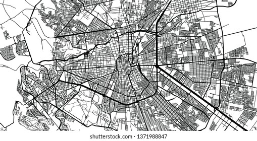 Urban vector city map of San Luis Potosi, Mexico