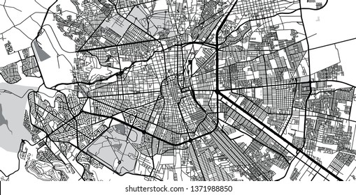 Urban vector city map of San Luis Potosi, Mexico