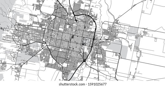 Urban vector city map of San Miguel de Tucuman, Argentina