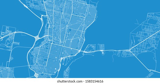Urban vector city map of Santa Fe, Argentina