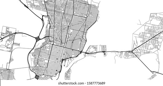 Urban vector city map of Santa Fe, Argentina