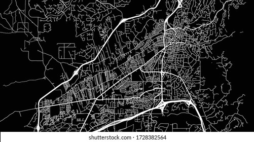 Mapa urbano vectorial de Santa Fe, EEUU. Capital del estado de Nuevo México