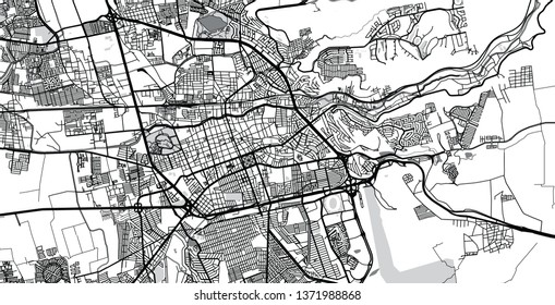 Urban vector city map of Santiago de queretaro, Mexico