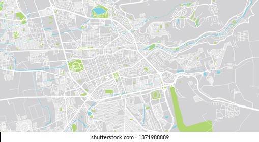 Urban vector city map of Santiago de queretaro, Mexico